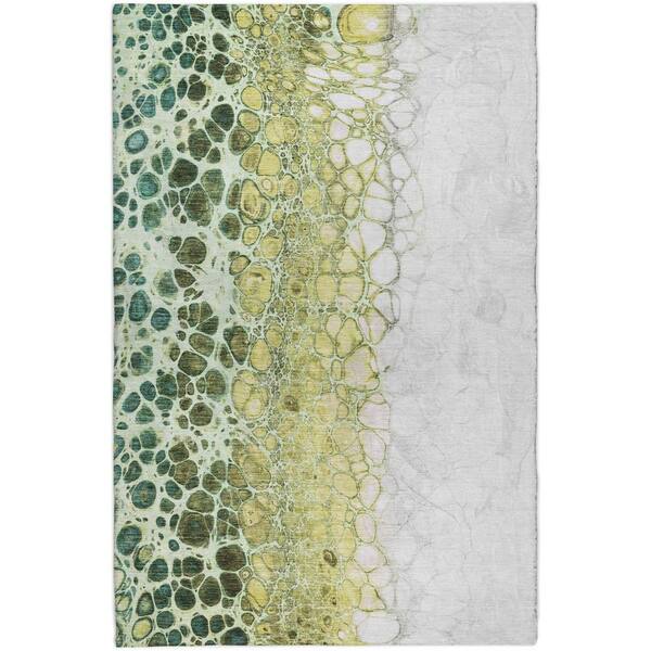 Dream Shag Premium Machine Washable Abstract ADS707 Olive 10 ft. x 14 ft. Area Rug