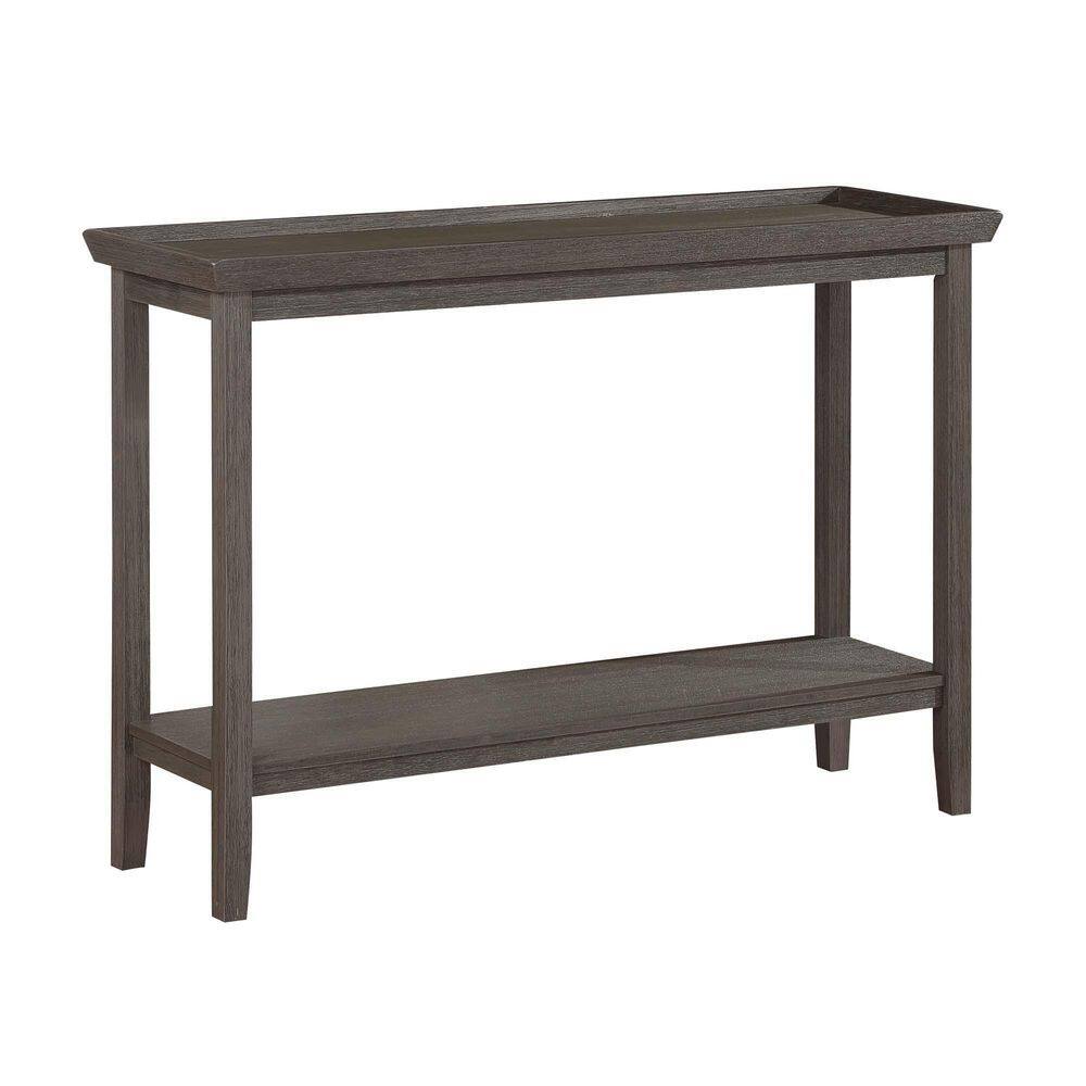 Convenience Concepts Ledgewood Console Table with Shelf  Wirebrush Dark Gray