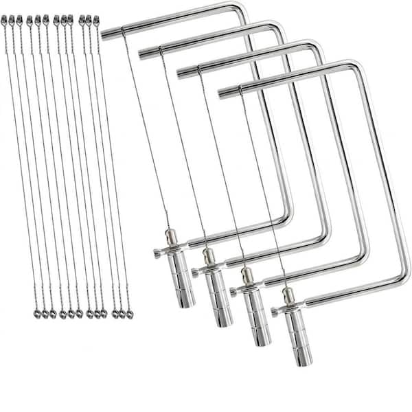 5 in. Stainless Steel Wire Cheese Slicer 4-Pack with 12 Replacement Wires for Block Cheese Cutting