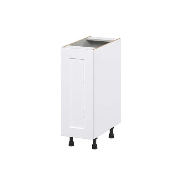 J COLLECTION Roseland 12 in. W x 24 in. D x 34.5 in. H Assembled Shaker Right Pullout Spice Rack Base Kitchen Cabinet in Warm White