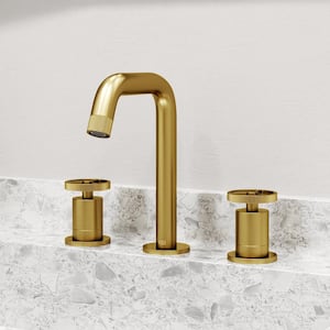 Cass 8 in. Widespread 2-Handle Bathroom Faucet in Matte Brushed Gold