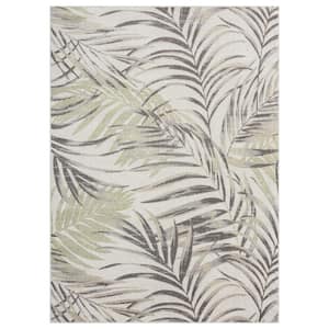 Malibu Palm Springs Ivory/Green 5 ft. x 7 ft. Indoor/Outdoor Area Rug