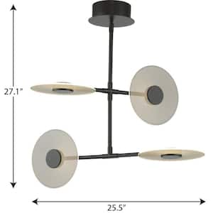 Spoke LED 1-Light Matte Black LED Modern Hanging Pendant Light