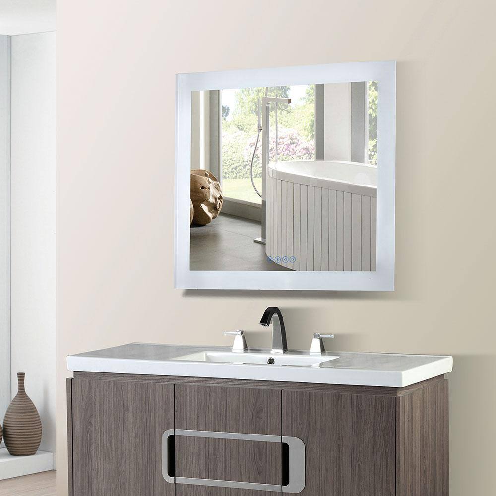 Rectangular 30" LED Illuminated Mirror with Bluetooth Speakers