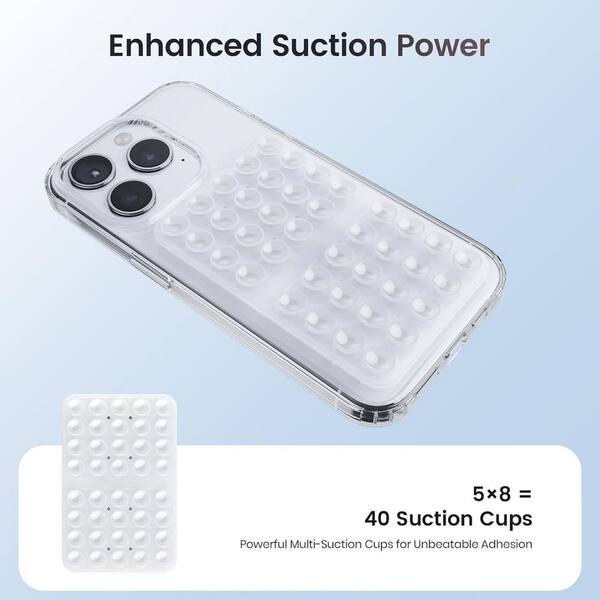 OBJLGEV Silicone Suction Cup Phone Case Mount Double Sided Sticky Grip Higher Suction Power Hands-Free Holder Transparent OBJLGEV Silicone Suction Cup Phone Case Mount Double Sided Sticky Grip Higher Suction Power Hands-Free Holder Transparent