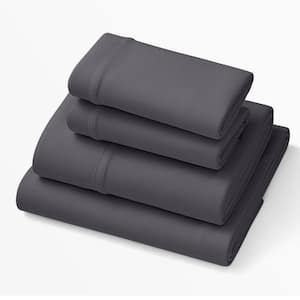 SoftStretch 4-Piece Stormy Grey Solid Full Bamboo Sheet Set