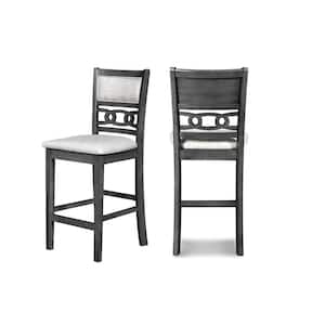 New Classic Furniture Gia 26 in. Gray Wood Counter Chair with Gray Polyester Seat (Set of 2)