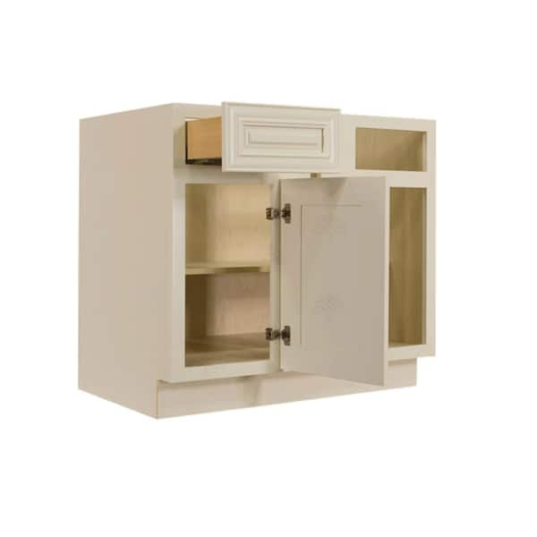 Contractor Express Cabinets Arlington Vesper White Plywood Shaker Stock  Assembled Corner Kitchen Cabinet Soft Close 36 in W x 21 in D x 34.5 in H  EZR3621LSS-AVW - The Home Depot