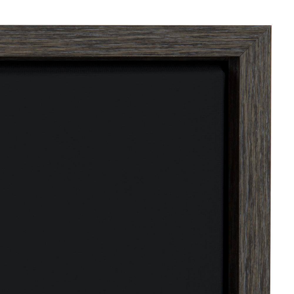 Vintage Baseball Framed Canvas Print in Gray Woodgrain