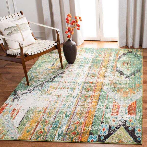 Madison Green/Orange 3 ft. x 5 ft. Area Rug