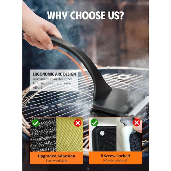 Grillborstel Met Schraper En Schuurspons 3 X 1 Voor Het Reinigen Van Alle Soorten Grillroosters