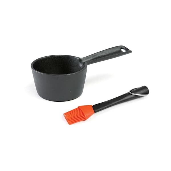 Charcoal Companion Cast Iron Sauce Pot and Basting Brush Set