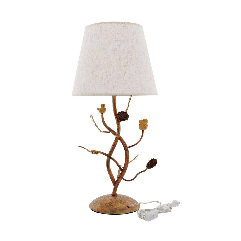 27.55 in. Brown Modern Plug-In Task & Reading Table Lamp for Bedroom with Beige Fabric Shade, No Bulbs Included price history on PriceWatchPro