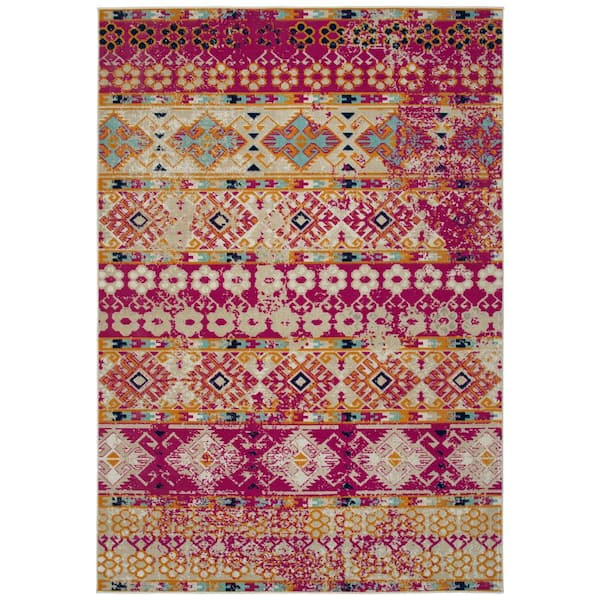 Kaleen Legata Collection Pink 2'2" x 7'6" Residential Indoor-Outdoor Runner