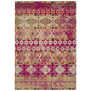 Legata Collection Pink 4'1" x 5'7" Rectangle Residential Indoor-Outdoor Area Rug