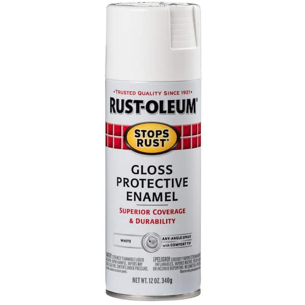 Rust-Oleum Stops Rust 12 oz. Protective Enamel Gloss White Spray Paint (6-pack)