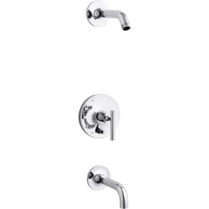 Purist Lever 1-Handle Wall-Mount Trim Kit with Push Button Diverter in Polished Chrome (Valve Not Included)