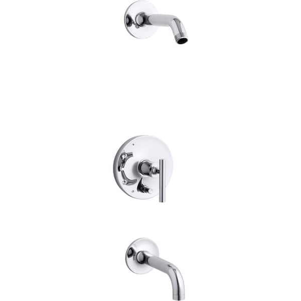 KOHLER Purist Lever 1-Handle Wall-Mount Trim Kit with Push Button Diverter in Polished Chrome (Valve Not Included)