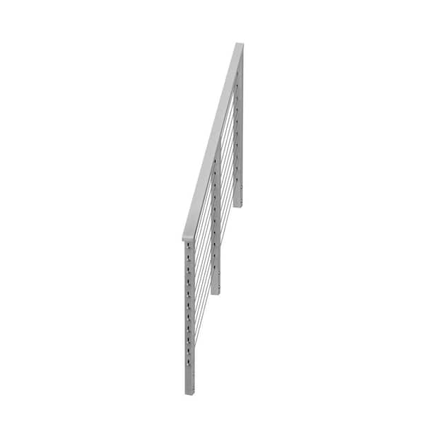 4 ft. Stair Cable Railing, 42 in. Face Mount, Grey