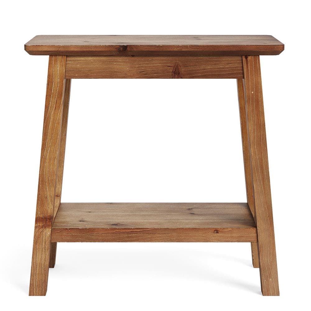Kerlin 23.62 in. Brown Narrow 2-Tier Slim Rectangle Solid Wood End Table Sofa Side Table Bedside Table Nightstand price history on PriceWatchPro