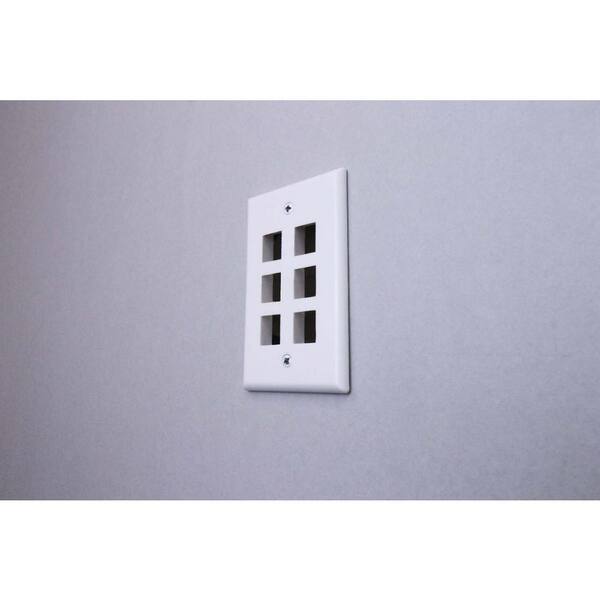 thumbnail interactive-video image 1 of Cmple 10 Pack White Keystone Wall Plates, 1-Gang, For RJ45, HDMI, RG6 Keystone Jacks 1 of 4