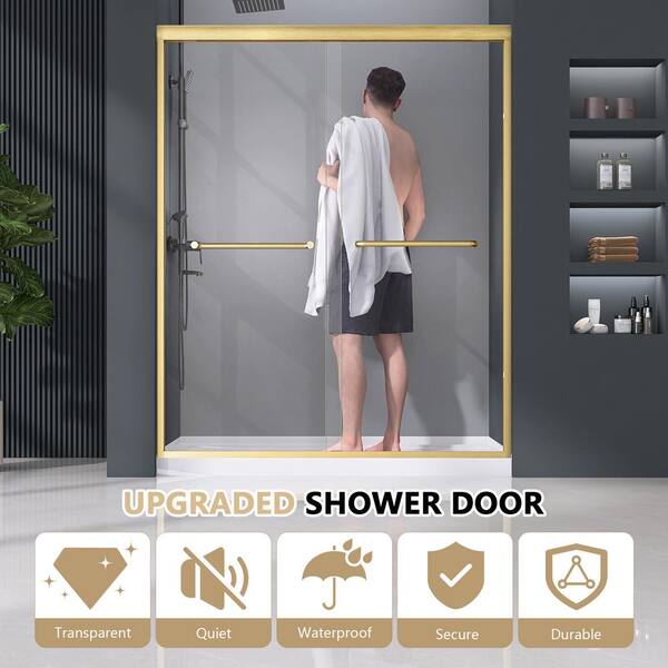 Zeafive 50-54 in. W x 72 in. H Double Sliding Framed Shower Door