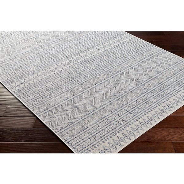 Merrigan Navy 8 ft. x 10 ft. Global Indoor/Outdoor Area Rug
