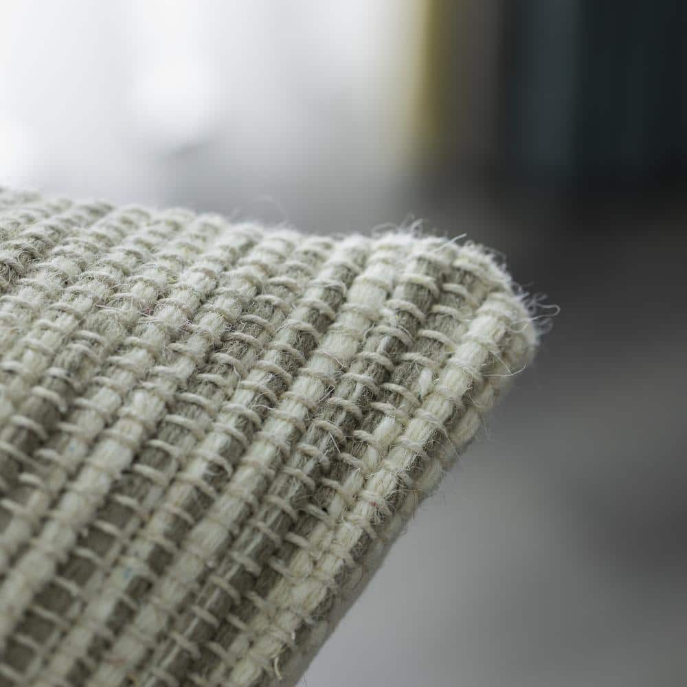 Beige Handwoven Cotton Euro Throw Pillow with Knit Texture