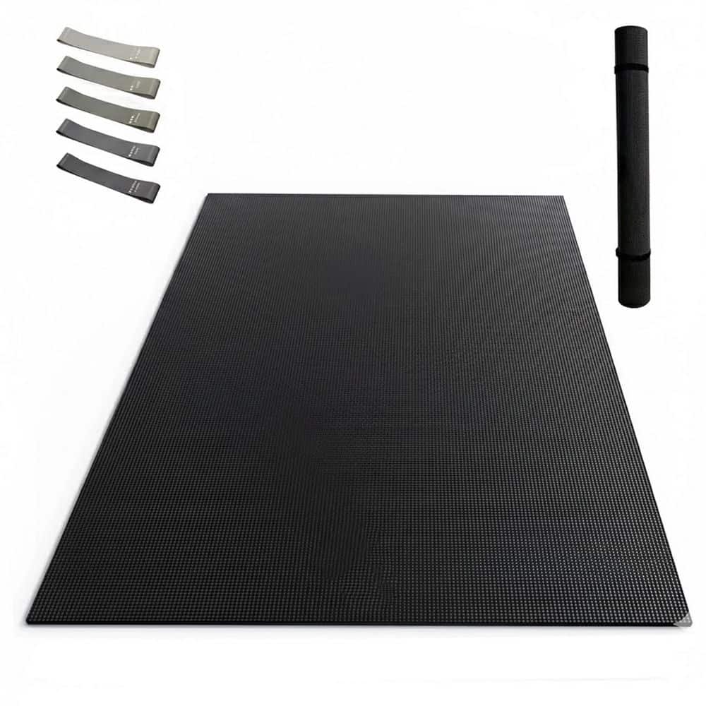 7 ft. x 5 ft. Black PVC High-Density Non-Slip Extra Thick Exercise Mat for Home Gym Cardio and Yoga 1 Piece price history on PriceWatchPro
