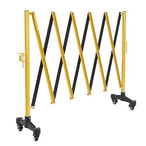 125 in. W x 40 in. H Foldable Metal Safety Barrier Fence Traffic Yard Garden Fence with Wheels