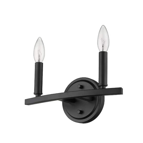 Acclaim Lighting Sawyer 12 in. 2-Light Matte Black Vanity Light