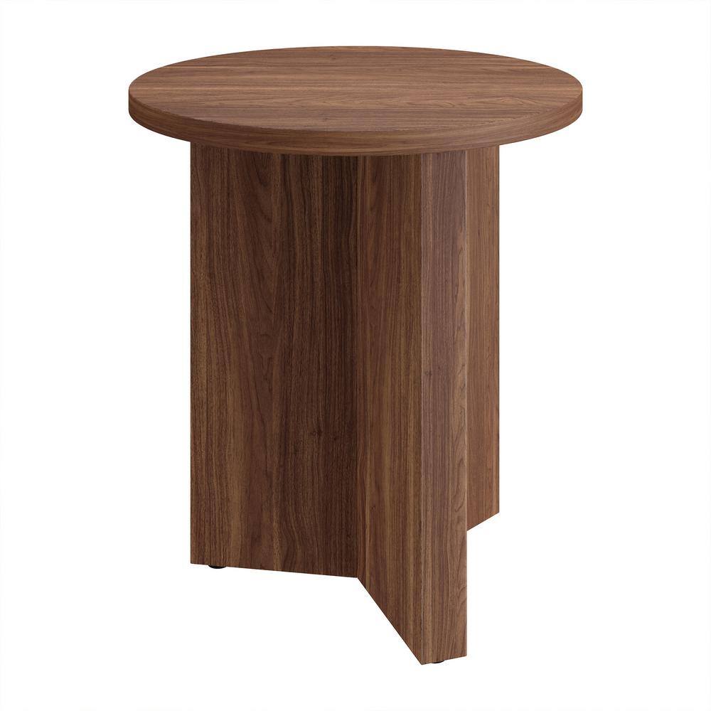Anders 20 in. Alder Brown Round MDF Top End Table - thumbnail 8