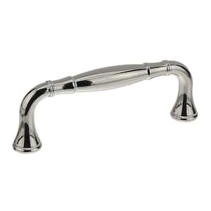 Candiac Collection 3 3/4 in. (96 mm) Polished Nickel Traditional Curved Cabinet Bar Pull