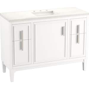 Southerk 48 in. W x 18 in. D x 36 in. H Single Sink Freestanding Bath Vanity in White with Quartz Top