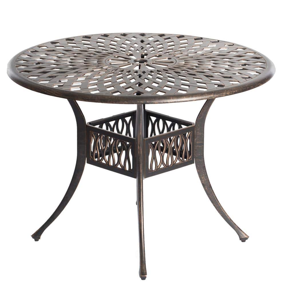 Bronze Cast Aluminum 4-Person Outdoor Bistro Dining Set