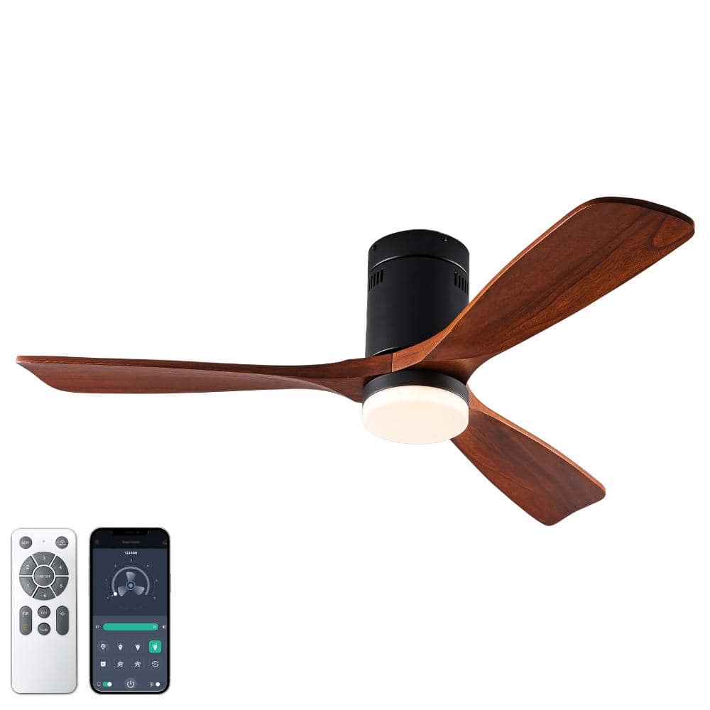 Brown 52 In.W Outdoor Low Profile Ceiling Fan with Lights and Remote Control price history on PriceWatchPro