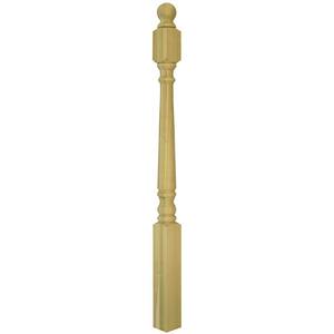 4010 48 in. x 3 in. Unfinished Poplar Ball Top Starting Newel