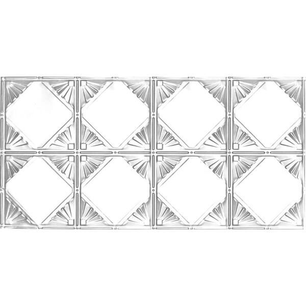 Shanko 2 ft. x 4 ft. Glue Up or Nail Up Tin Ceiling Tile in Brite Chrome (24 sq. ft./case)