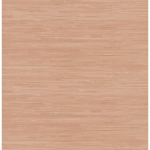 Apricot Classic Faux Grasscloth Pink Textured Peel and Stick Vinyl Wallpaper