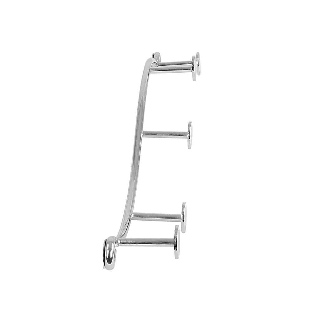Chrome Steel 5-Hook Wall Mount Rack