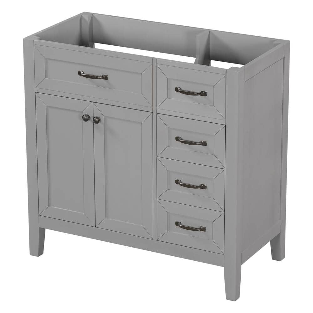 35.5 in. W x 17.7 in. D x 35 in. H Bath Vanity Cabinet without Top with Dra