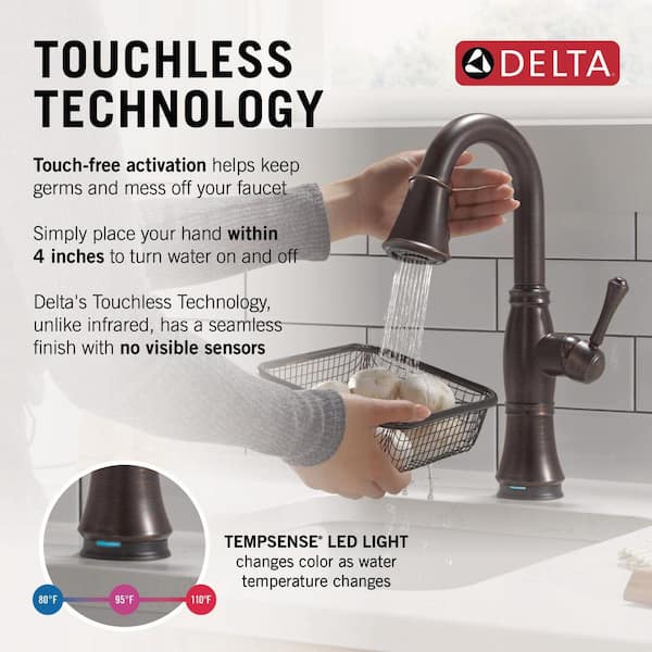 Cassidy Touch2O with Touchless Technology Single Handle Bar Faucet in Venetian Bronze