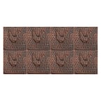 Hammered Copper Oil Rubbed Bronze 4 in. x 4 in. Decorative Wall Tile with Rooster Design (8-Pack)