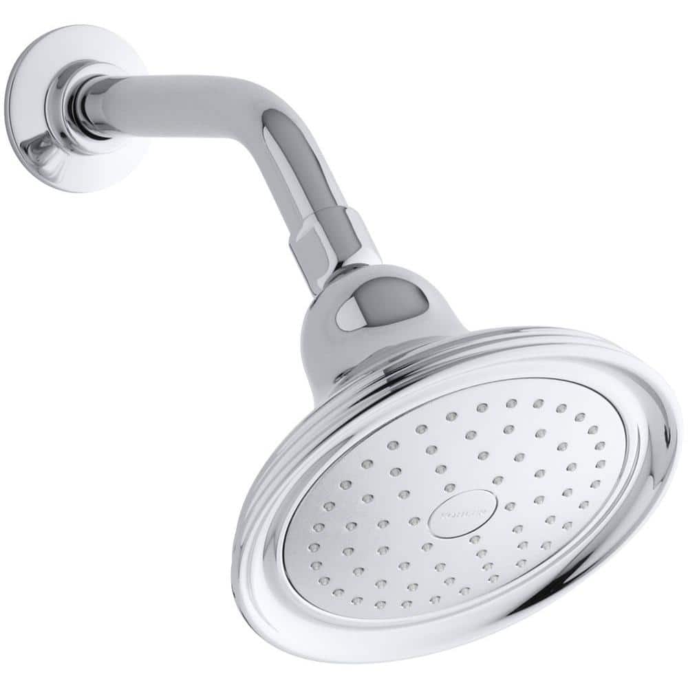 KOHLER Devonshire 1-Spray 5.9 in. Single Wall Mount Fixed Shower Head in Polished  Chrome K-10391-AK-CP The Home Depot