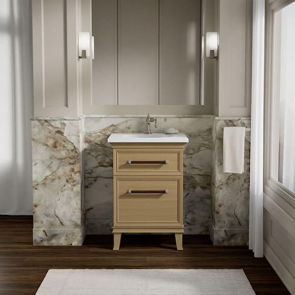 Artifacts 24 in. Single Sink Bath Vanity Cabinet without Top in Weathered Oak