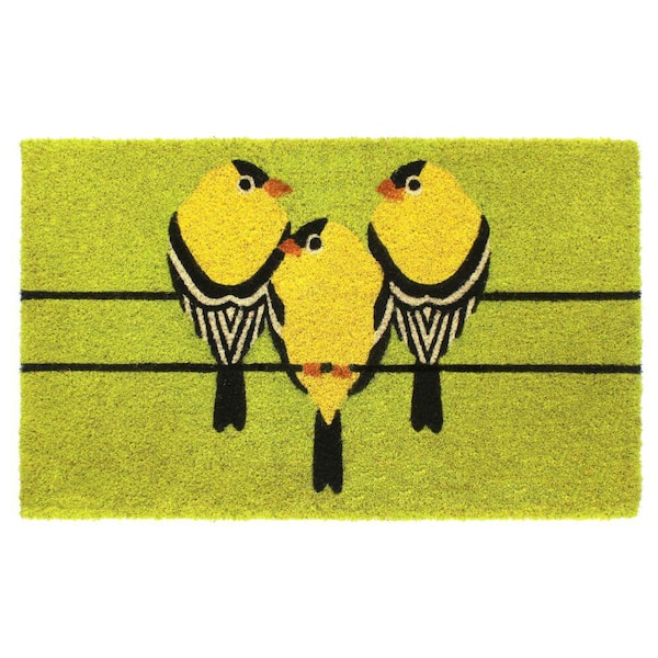 Unbranded Yellow 18 in. x 30 in. Goldfinch Coir Doormat