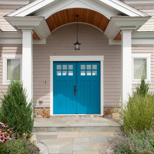 royal blue garage door paint