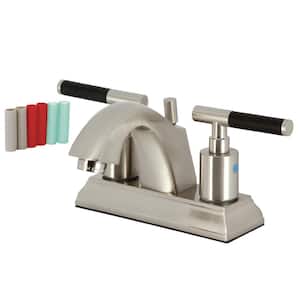 Kaiser 4 in. Centerset 2-Handle Bathroom Faucet with Pop-Up Drain in Brushed Nickel