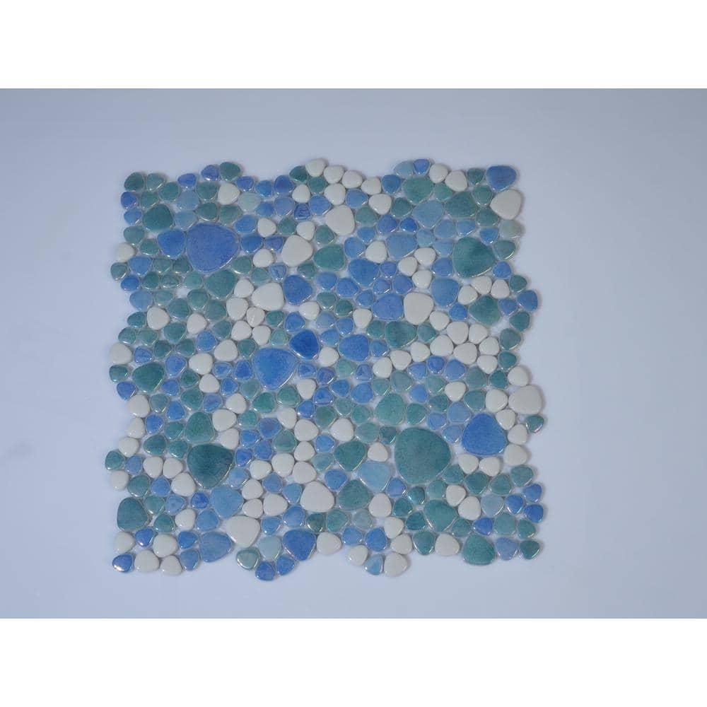Glass Tile Love At First SightMulticolor Pebble Mosaic Glossy Glass Wall Tile price history on PriceWatchPro