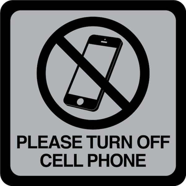 HY-KO 5 in. x 5 in. Plastic Turn Off Cell Sign